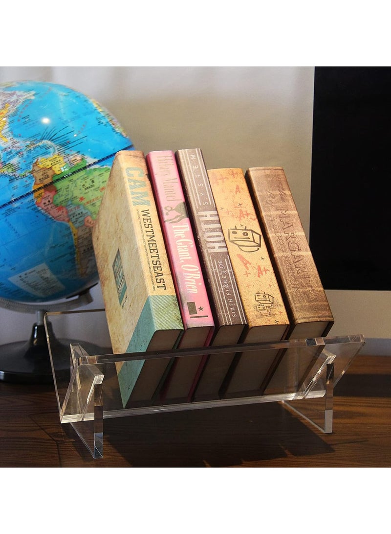 TPGP Desktop Bookshelf - Acrylic Desktop Bookcase - Clear Simple Bookshelves Book Display Rack Magazine Organizer Rack for Office Study Room Library Home - Image 2