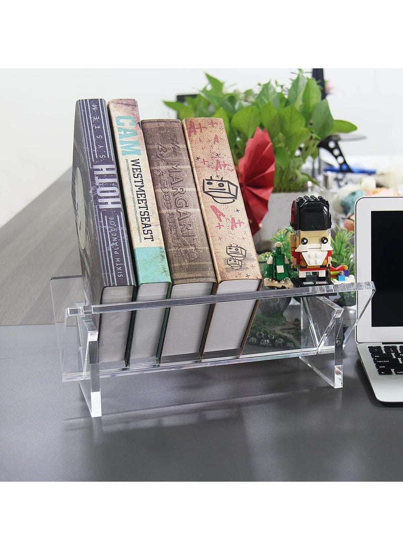 TPGP Desktop Bookshelf - Acrylic Desktop Bookcase - Clear Simple Bookshelves Book Display Rack Magazine Organizer Rack for Office Study Room Library Home - Image 5