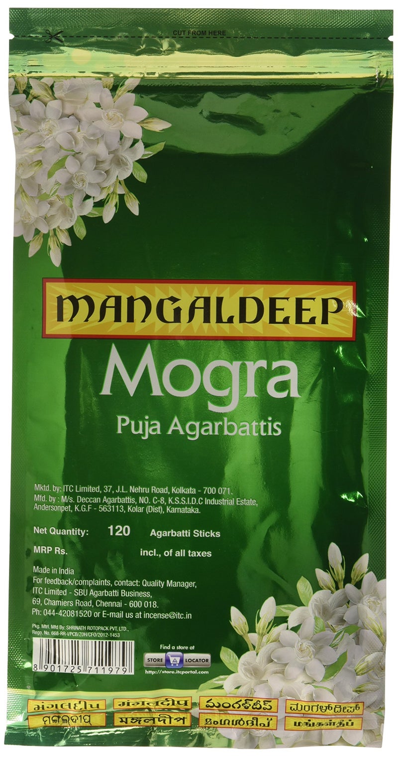 Mangaldeep Mogra Gold Agarbatti Ziplock - 120 Sticks - Image 2