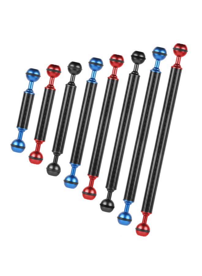 One-inch Double Ball Head Diameter D20mm Carbon Fiber Metal Lamp Arm Diving Photography Extension Fill Light Ball Head Arm-Color:8 Inches-Red  - Image 3