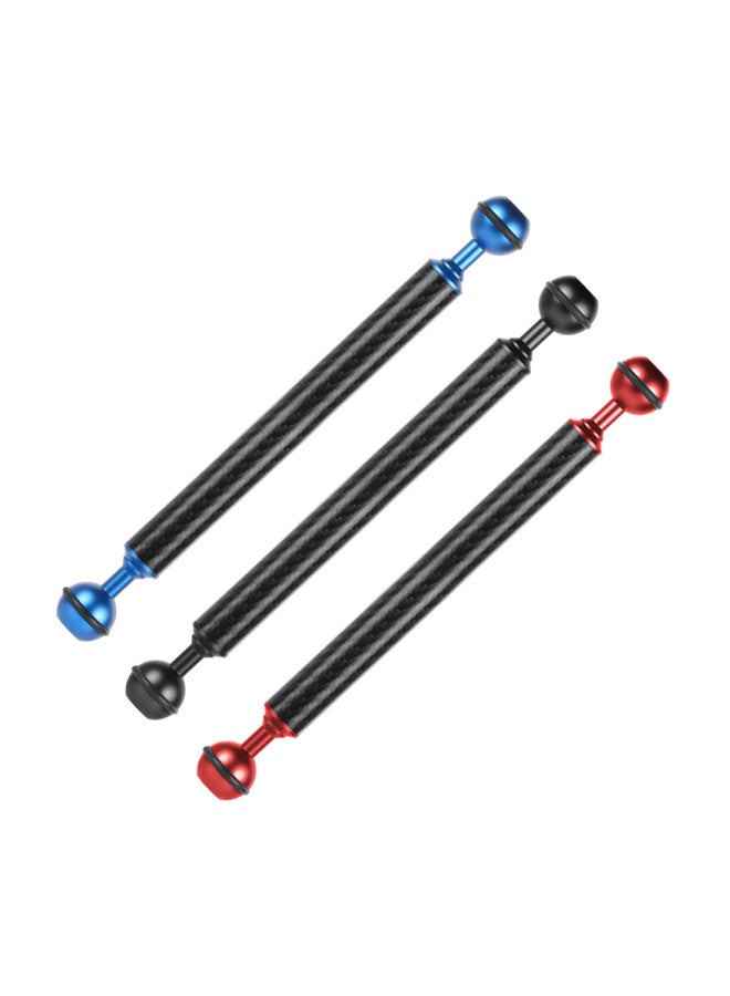 One-inch Double Ball Head Diameter D20mm Carbon Fiber Metal Lamp Arm Diving Photography Extension Fill Light Ball Head Arm-Color:8 Inches-Red  - Image 4