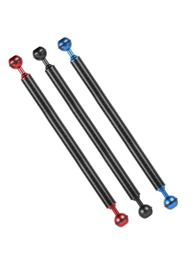 One-inch Double Ball Head Diameter D20mm Carbon Fiber Metal Lamp Arm Diving Photography Extension Fill Light Ball Head Arm-Color:8 Inches-Red  - Image 5