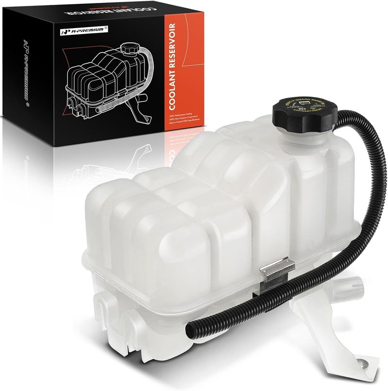 A-Premium Coolant Overflow Recovery Reservoir Tank [W/Sensor & Cap] Compatible with Chevrolet Silverado 1500 2500 3500, Suburban, Tahoe & GMC Sierra, Yukon & Cadillac Escalade - Image 1