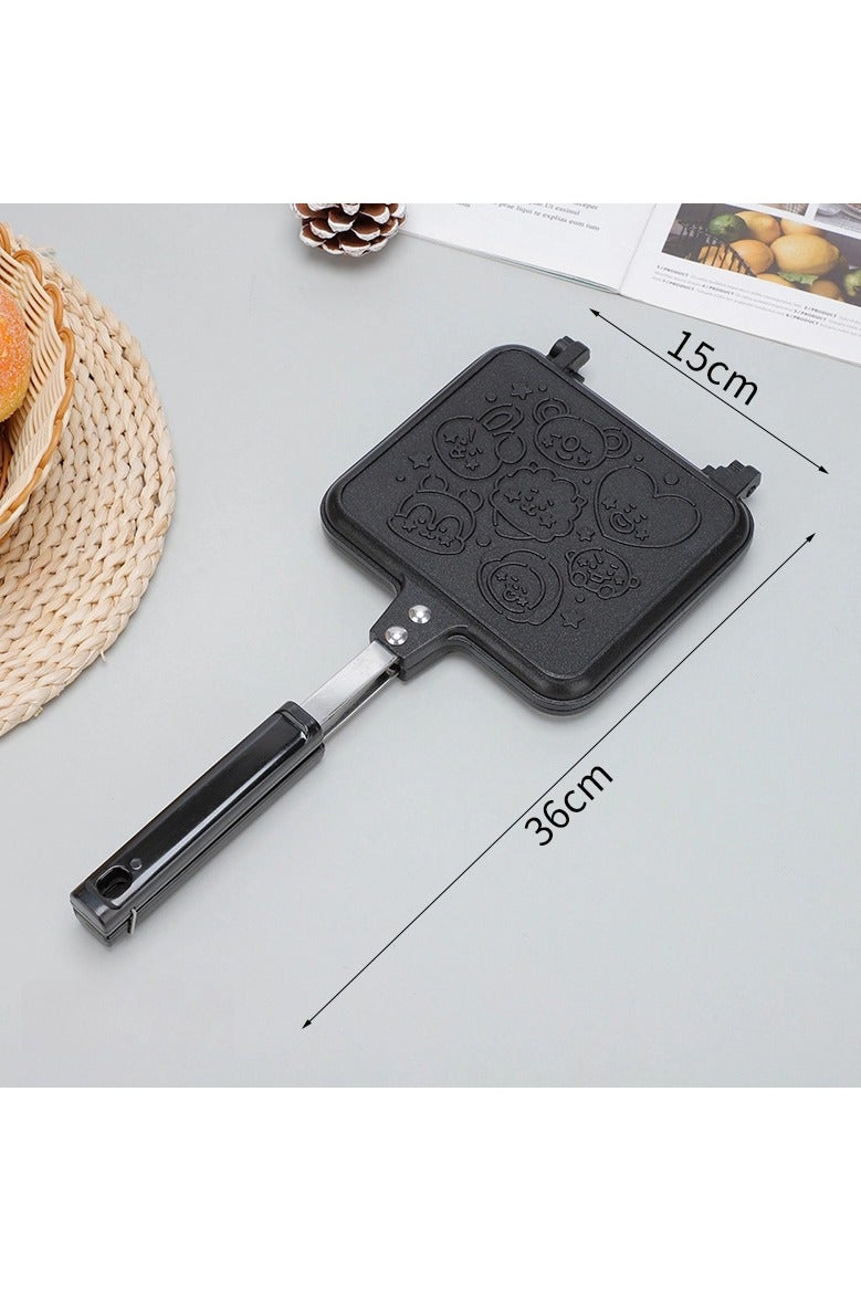 general Outdoor Sandwich Baking Pan Cartoon Pattern Breakfast Frying Pan Bake Pan - Image 2
