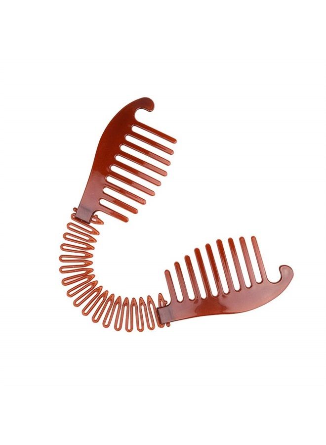 Suoirblss 8PCS Women Lady Plastic Flexible Interlocking Banana Clip and Stretch Flexible Plastic Full Circle Hair Comb Headband Hair Hoop Hair Clip Spring Head Band with Deep Teeth