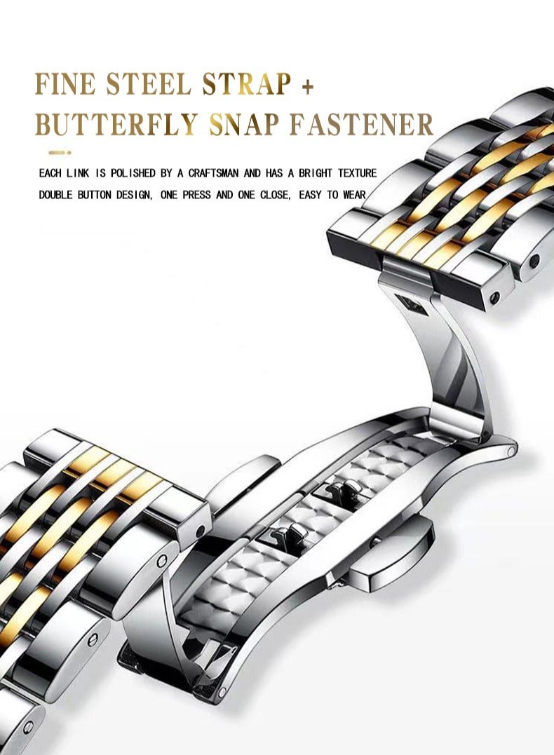 بينبوند ساعات رجالية كوارتز ساعة رجالية مقاومة للماء من الفولاذ المقاوم للصدأ ساعة رجالية كوارتز للأعمال - Image 4