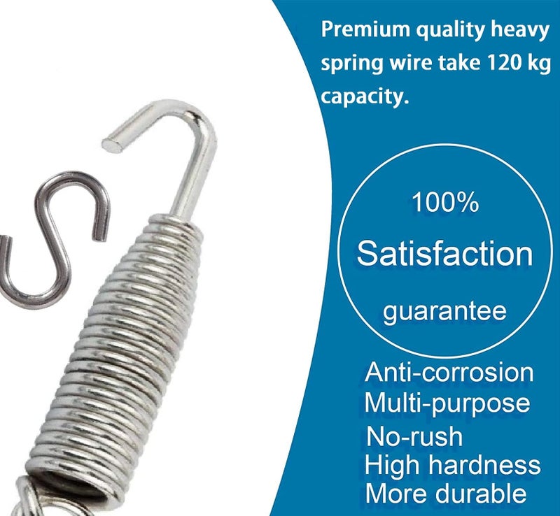 kaushalendra Garden Zula Swing Hammock Spring and Hook - 120 Kg Capacity, Silver - Image 4