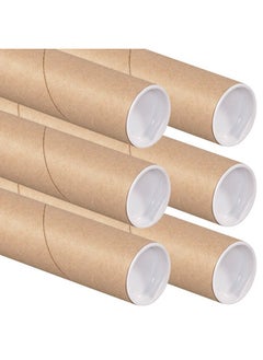 Aviditi Retailsource P2018K6 Kraft Mailing Tubes With Caps 2Inch By 18Inch (6 Tubes)  - Image 1