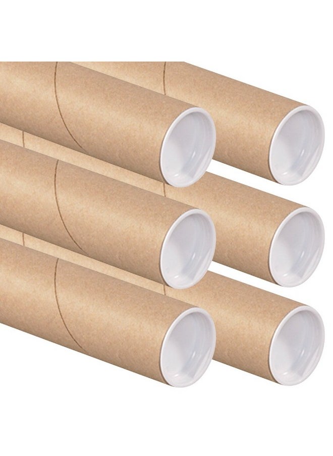 Aviditi Retailsource P2018K6 Kraft Mailing Tubes With Caps 2Inch By 18Inch (6 Tubes)  - Image 1