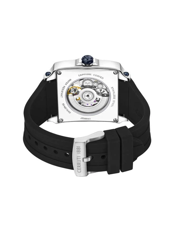 CERRUTI 1881 Odissea 44mm Black Silicone Strap Automatic Men's Watch