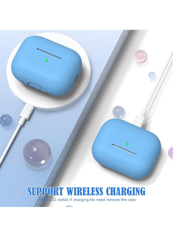 wexon - Protective Shockproof Silicone Case Cover for Apple AirPods pro 2 Generation Light Blue - Image 1