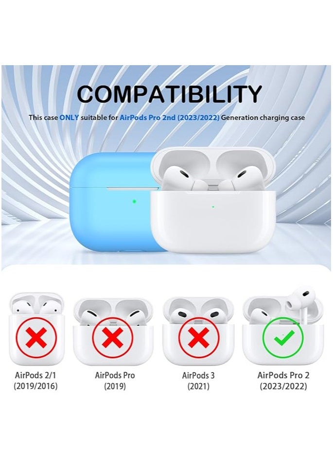 wexon - Protective Shockproof Silicone Case Cover for Apple AirPods pro 2 Generation Light Blue - Image 1
