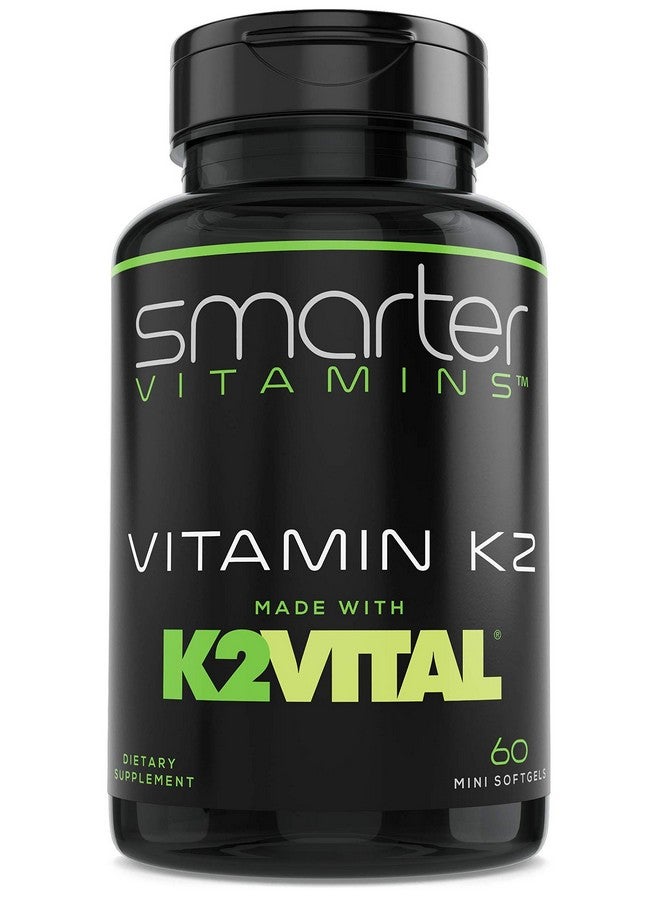 SmarterVitamins Smarter Vitamin K2 MK7 100mcg, Made with K2VITAL and Kale, 60 Liquid Softgels - Image 1