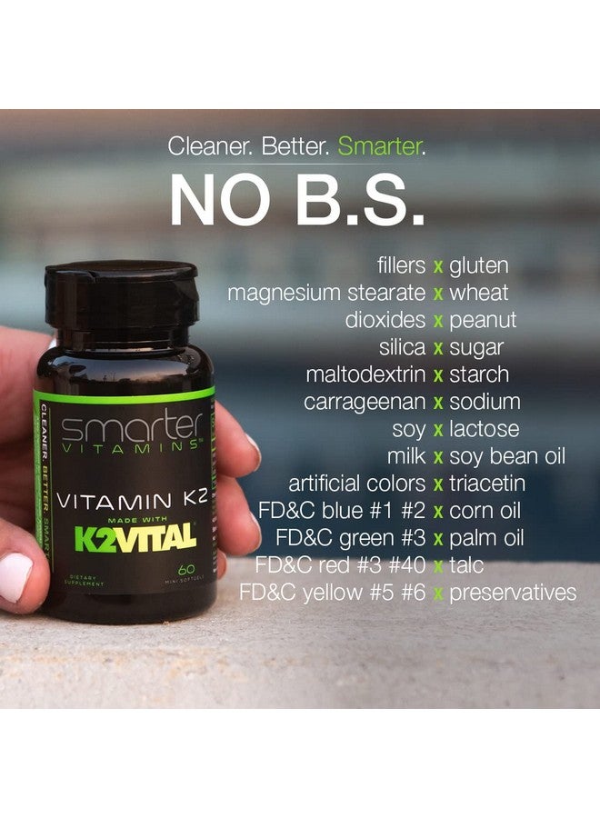 SmarterVitamins Smarter Vitamin K2 MK7 100mcg, Made with K2VITAL and Kale, 60 Liquid Softgels - Image 4