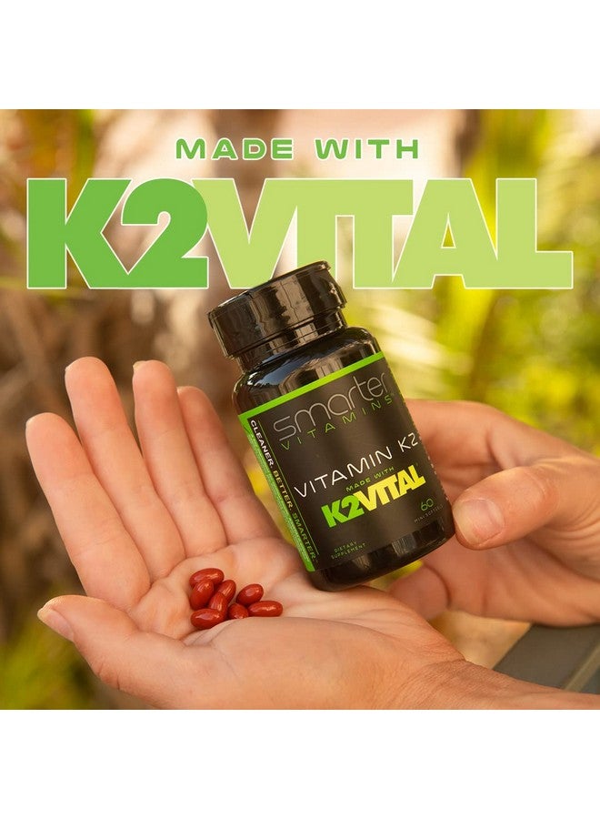 SmarterVitamins Smarter Vitamin K2 MK7 100mcg, Made with K2VITAL and Kale, 60 Liquid Softgels - Image 2