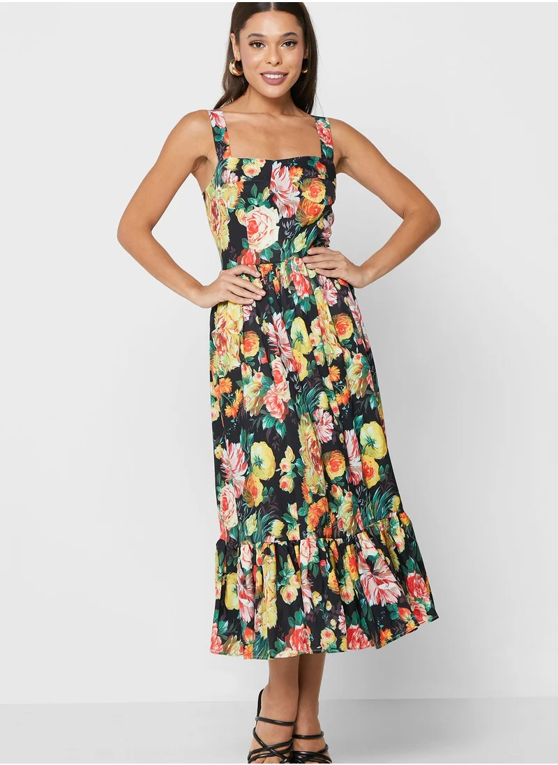 ELLA Floral Print Fit & Flare Dress