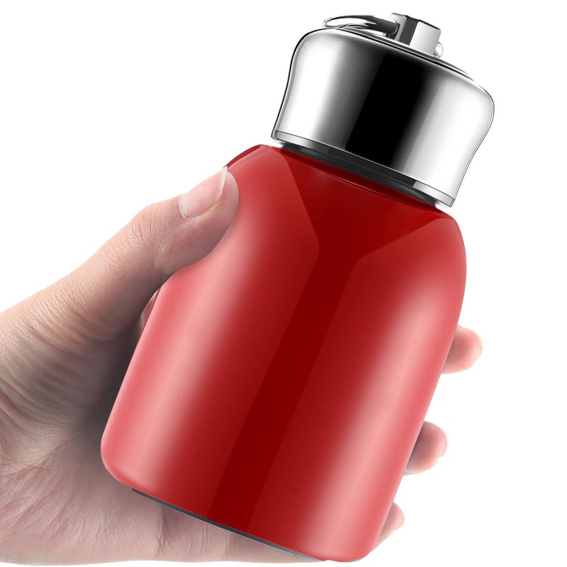 Mifoci 1 Pcs 10Oz Mini Water Bottles Stainless Steel Slim Insulated Thermal For Hot Cold Drink Thermal Small Vacuum Portable Water Bottle For Women Gifts Travel Camping Hiking (Red) - Image 1