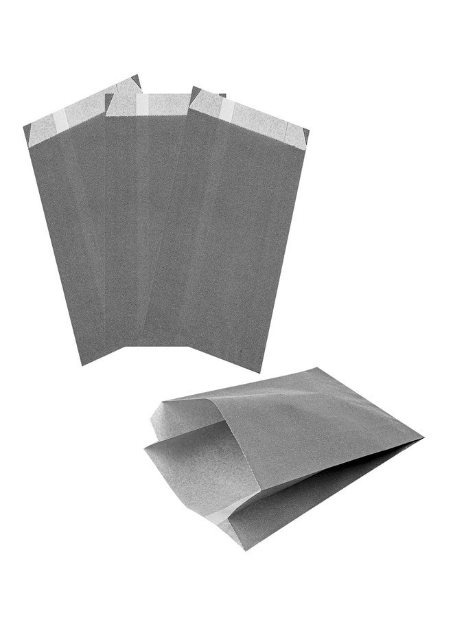 Restaurantware Bag Tek 4.3 x 1.6 x 6.3 Inch Paper Bags For Snacks 100 Durable French Fry Bags - Disposable Greaseproof Paper Gray Snack Bags For Popcorn Cookies Or Fries - Image 1