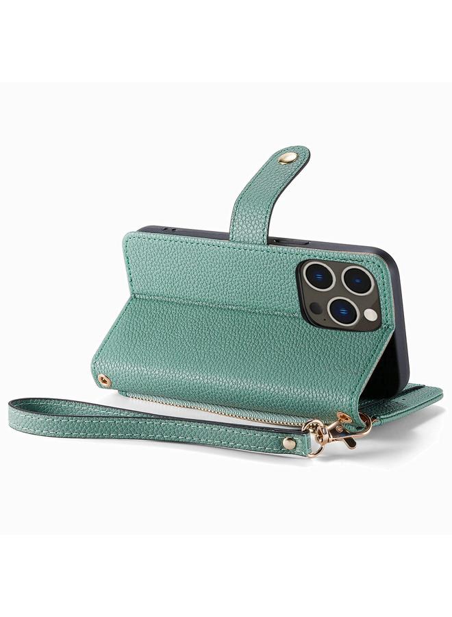 S-TOP Case For iPhone 15 Pro Love Zipper Lanyard Leather Phone Case - Image 4