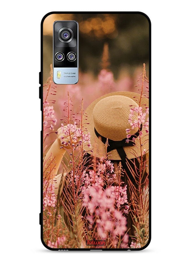 Tolwak vivo Y53s 4G Protective Case Cover Hat Girl In Flowers - Image 1