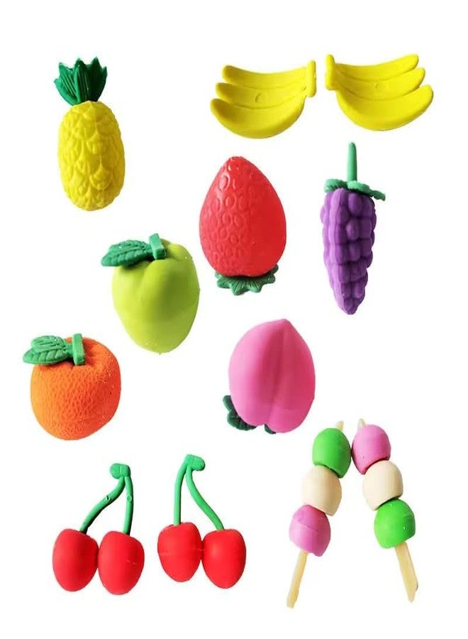 Radiance™ Fruit & Vegetable Shape Erasers for Kids | Cute Mini Food Erasers for School & Art Use | Non-Toxic Stationery | Birthday Return Gifts, Classroom Rewards | Assorted Pack of 24 Pcs (Set of 6) - Image 3