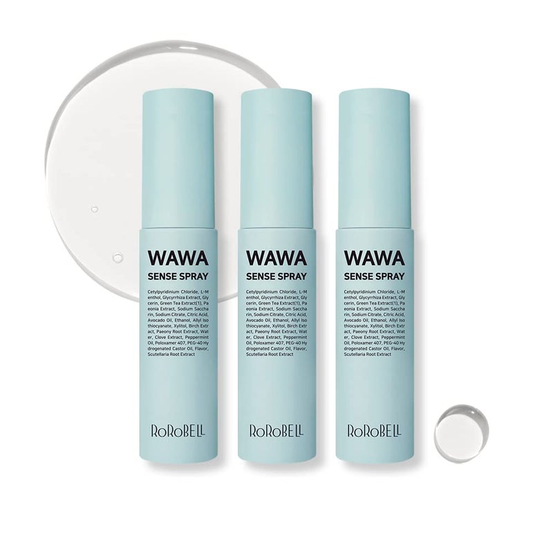 ROROBELL Wawa Sense Spray Oral Care Mouth Freshener Fights Bad breath ((1/3 Fl Oz (Pack of 3))) - Image 1