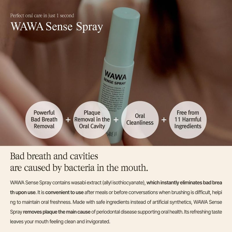 ROROBELL Wawa Sense Spray Oral Care Mouth Freshener Fights Bad breath ((1/3 Fl Oz (Pack of 3))) - Image 2