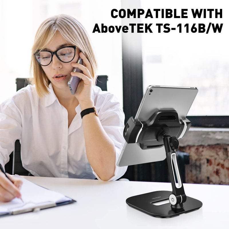 AboveTEK Bracket Tablet Holder for 5.5-13.5" Tablet & Phone (Holder Only), to Be Paired with Compatible Tablet Stand as Swivel Folding Clamp Mount for Kitchen Office Desk POS Kiosk Reception - Image 3