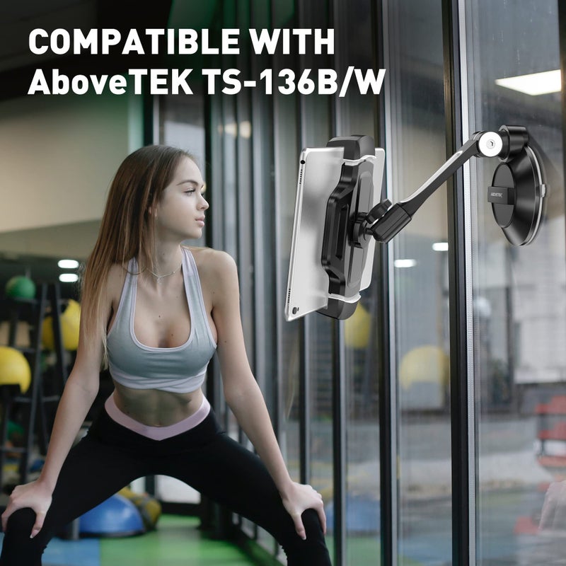 AboveTEK Bracket Tablet Holder for 5.5-13.5" Tablet & Phone (Holder Only), to Be Paired with Compatible Tablet Stand as Swivel Folding Clamp Mount for Kitchen Office Desk POS Kiosk Reception - Image 5