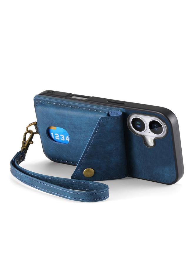 اس-توب جراب هاتف iPhone 16 Retro Card Wallet Leather قابل للطي مع حزام - Image 4