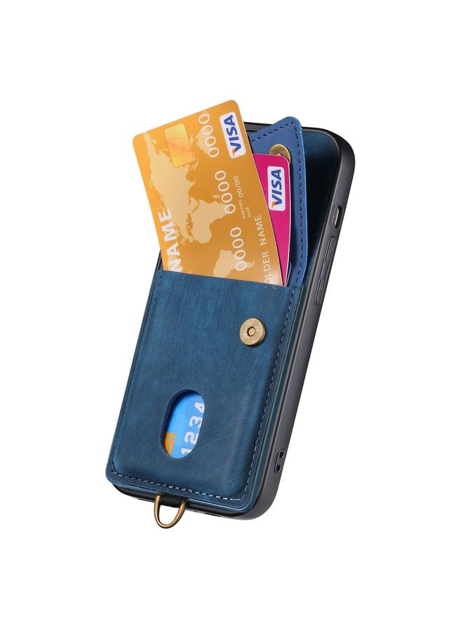اس-توب جراب هاتف iPhone 16 Retro Card Wallet Leather قابل للطي مع حزام - Image 3