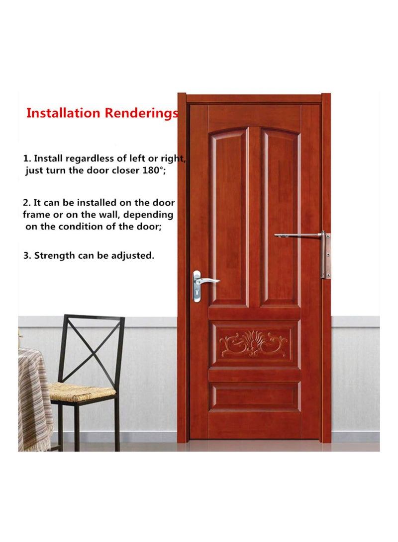 SYOSI Door Closer, Spring Door Closer, Automatic Safety Spring Door Closer, Stainless Steel Adjustable Automatic Safety Door Closer, Automatic Closer for Residential Commercial Use, Slower Closer - Image 2