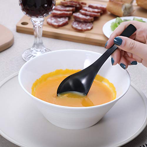 HIWARE Matte Black Thick Heavy-Weight Soup Spoons, Stainless Steel Soup Spoons, Table Spoons, Set of 6 - Image 4
