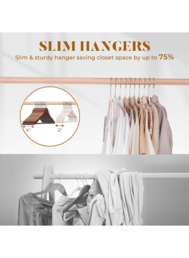 GGEROU Kids Clothes Hangers,Kids Plastic Hangers Closet,Toddlers Kids Clothes Hangers Velvet Kids Toddlers Coat Hangers with Ultra Thin & Durable Plastic Non-Slip Design 40 Pack(White) - Image 4