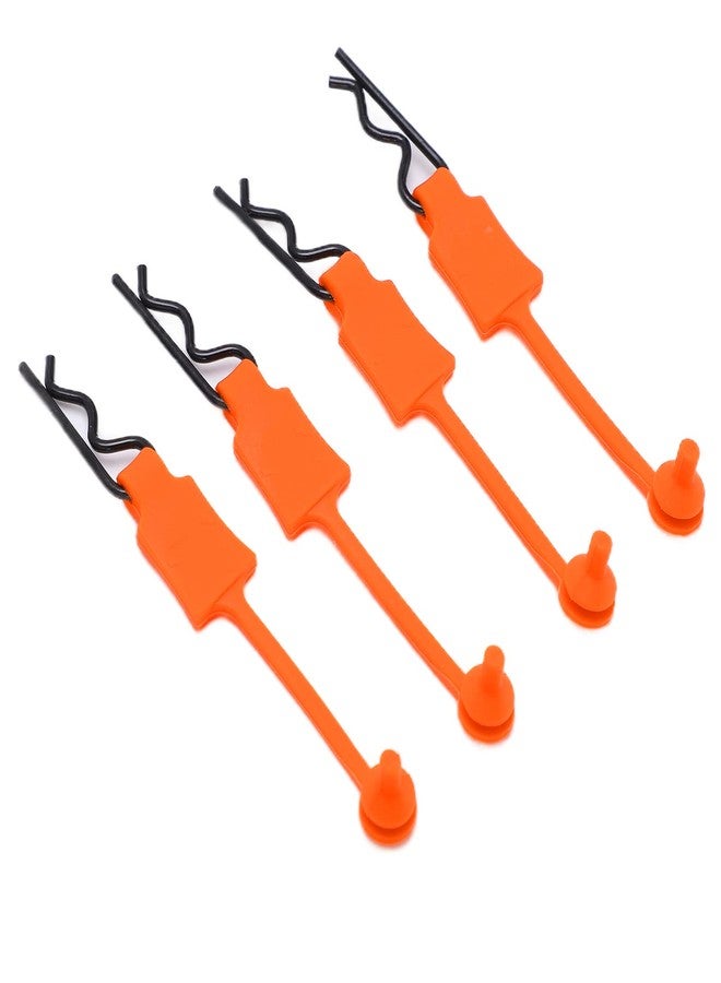 Dilwe RC Body Clip Retainer, 4PCS 1/10 RC Car Shell Bolt, RC Car Shell Bolt Clip Model Car Body Clips Pins Compatible with ARRMA Axial SCX10 Redcat GEN8 RC Car RC Accessories(Orange) - Image 1