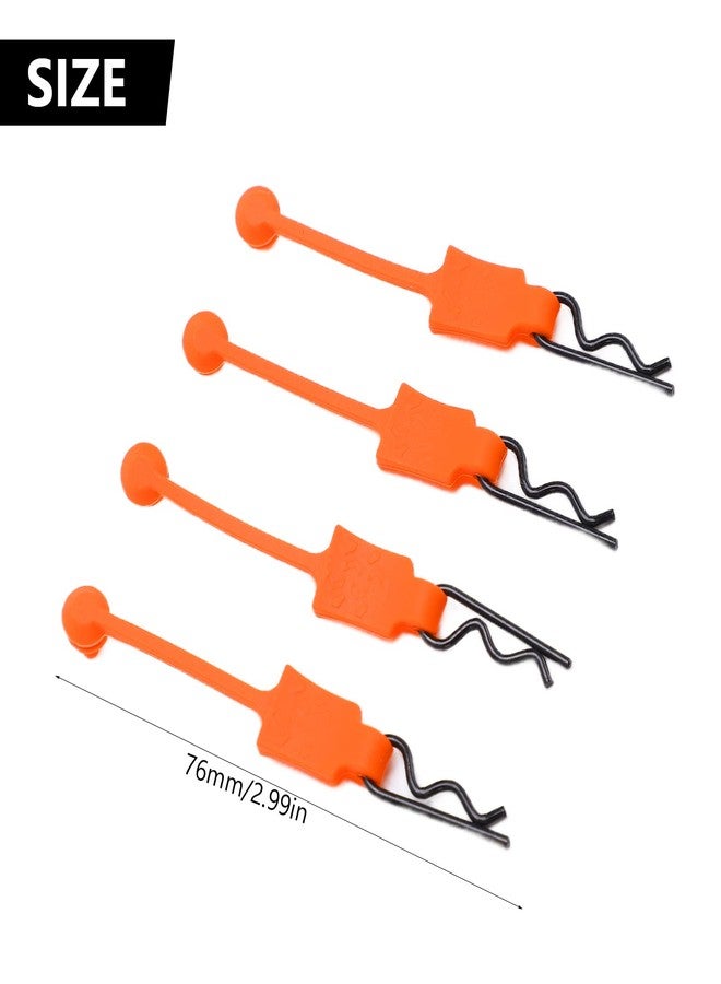 Dilwe RC Body Clip Retainer, 4PCS 1/10 RC Car Shell Bolt, RC Car Shell Bolt Clip Model Car Body Clips Pins Compatible with ARRMA Axial SCX10 Redcat GEN8 RC Car RC Accessories(Orange) - Image 2