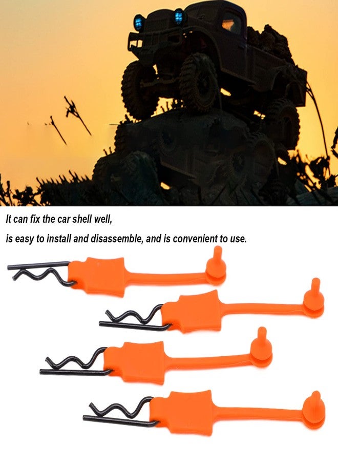 Dilwe RC Body Clip Retainer, 4PCS 1/10 RC Car Shell Bolt, RC Car Shell Bolt Clip Model Car Body Clips Pins Compatible with ARRMA Axial SCX10 Redcat GEN8 RC Car RC Accessories(Orange) - Image 3