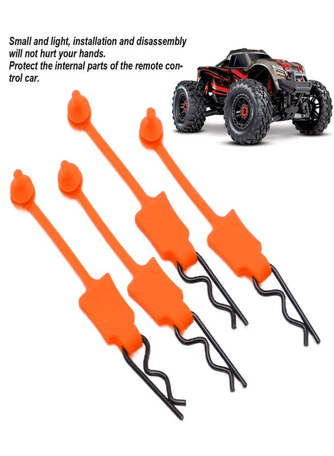 Dilwe RC Body Clip Retainer, 4PCS 1/10 RC Car Shell Bolt, RC Car Shell Bolt Clip Model Car Body Clips Pins Compatible with ARRMA Axial SCX10 Redcat GEN8 RC Car RC Accessories(Orange) - Image 5