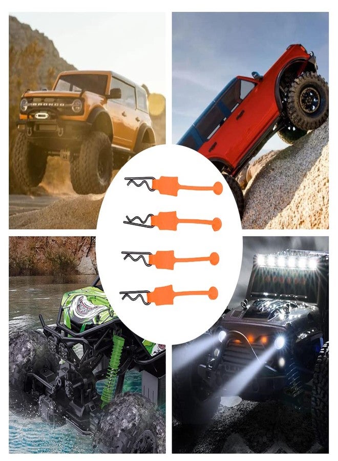 Dilwe RC Body Clip Retainer, 4PCS 1/10 RC Car Shell Bolt, RC Car Shell Bolt Clip Model Car Body Clips Pins Compatible with ARRMA Axial SCX10 Redcat GEN8 RC Car RC Accessories(Orange) - Image 4