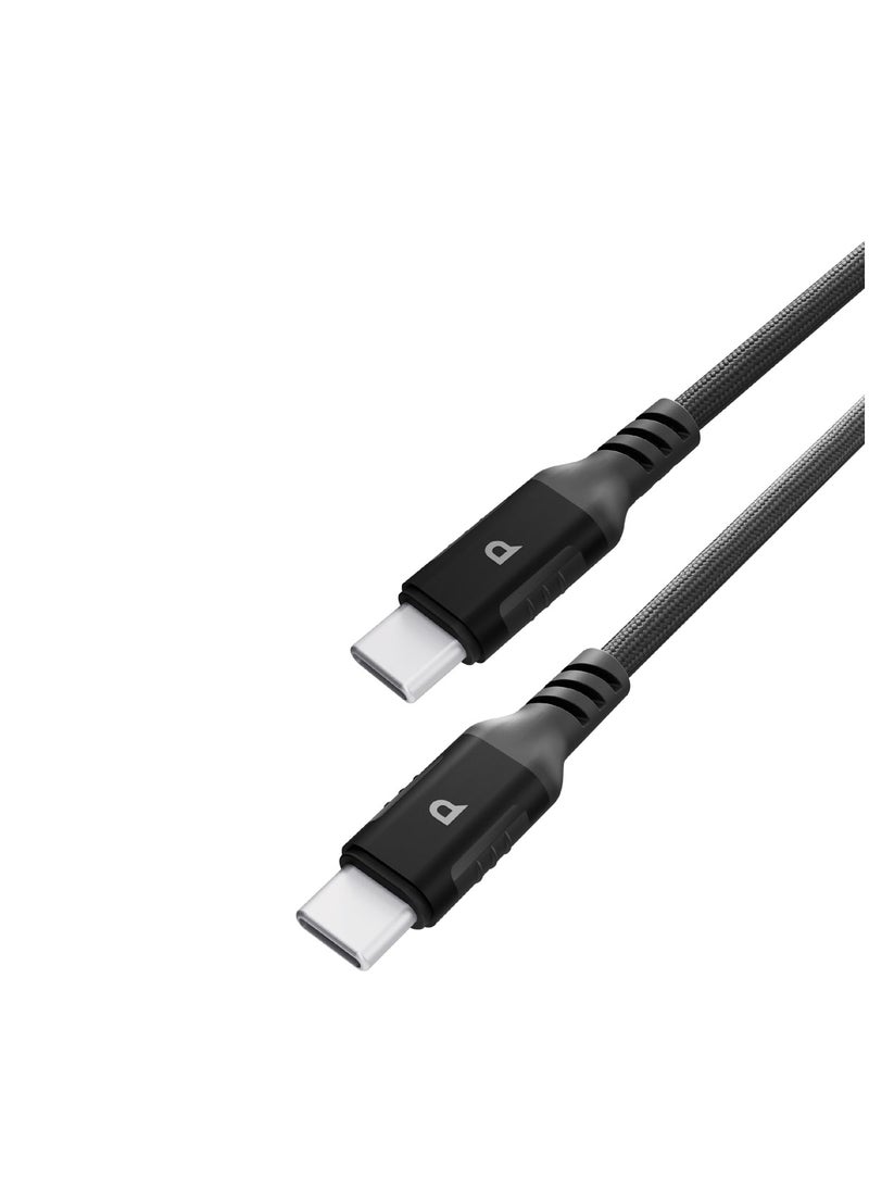 Powerology Power Sync Wave USB-C to USB-C 1.2m Cable PD60W / 480Mbps Data Transfer / High-Speed Charging Cable / Power + Sync - Black  - Image 1
