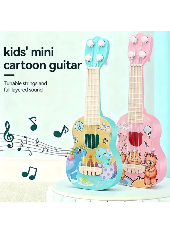 Green Dinosaur Mini Guitar Ukulele Toy For Kids Musical Instrument Beginners Gift - Image 1