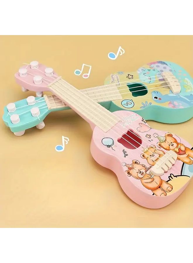 Green Dinosaur Mini Guitar Ukulele Toy For Kids Musical Instrument Beginners Gift - Image 4