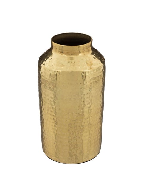 Sturdy Elegant Design Decorative Hammered Finish Vase Gold 19 x 10 x 10 cm 193812