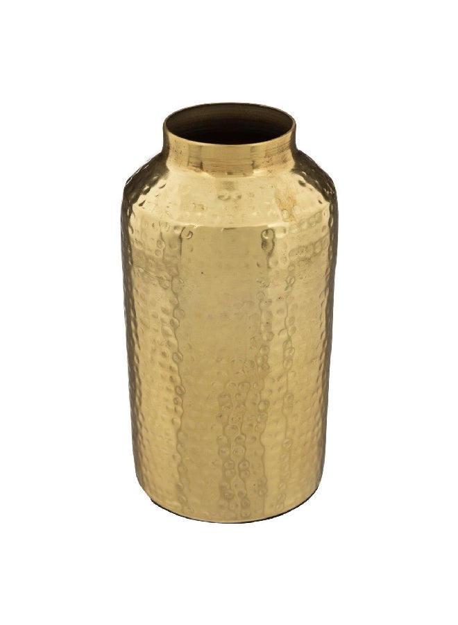atmosphera Sturdy Elegant Design Decorative Hammered Finish Vase Gold 19 x 10 x 10 cm 193812 - Image 1