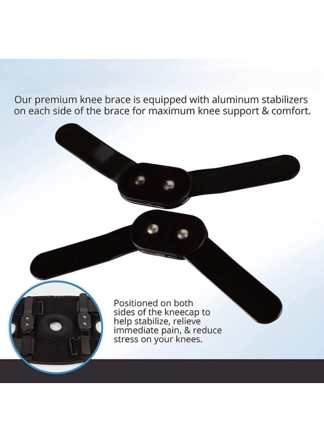 Professional Open Patella Knee Brace (2XL) - Dual Aluminum Side Stabilizer Hinges - Heavy-Duty Neoprene Compression Sleeve - Maximum Support for Meniscus Tear, ACL & Chronic Knee Pain - Adjustable Padded Wrap - Image 4