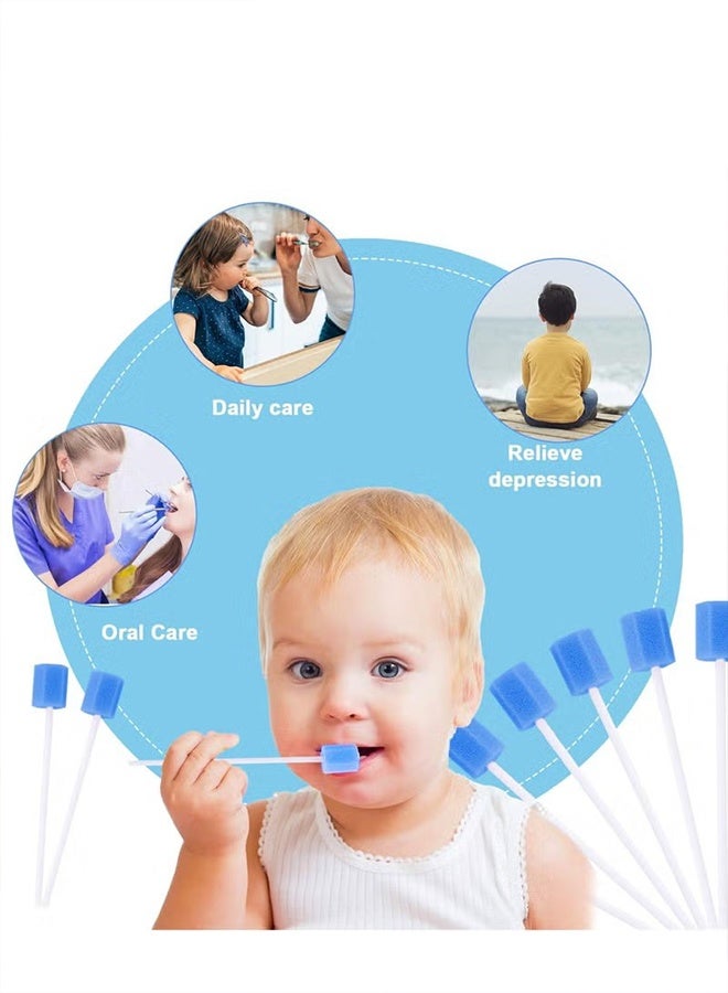 هابي دي 50 مسحات فموية إسفنجية قابلة للتصرف للمسنين والكبار والأطفال - أعواد تنظيف الفم واللثة بدون نكهة، مجموعة ناعمة وصحية بالجملة - Image 5