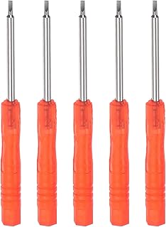 uxcell uxcell 5pcs Mini Slotted Screwdriver, 1.5mm Flat Head for Watch Eyeglasses Electronics Repair (Red)  - Image 1