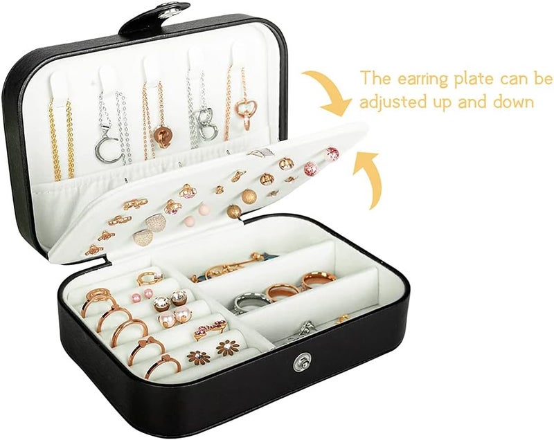 Hatori Travel Jewelry Box - PU Leather Small Jewelry Organizer for Women and Girls - Image 4
