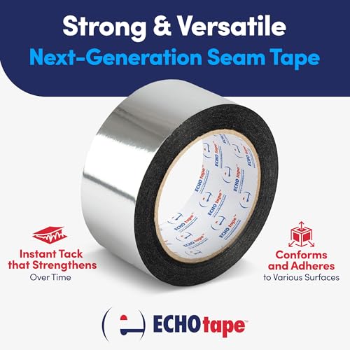 ECHOtape PE-M4535 | All Weather Construction Seam Tape | Indoor-Outdoor Construction Tape | UV Resistant | House Wrap Seaming Tape | Vapor Barrier Tape | Silver | 1.89 in x 54.6 yds - Image 3