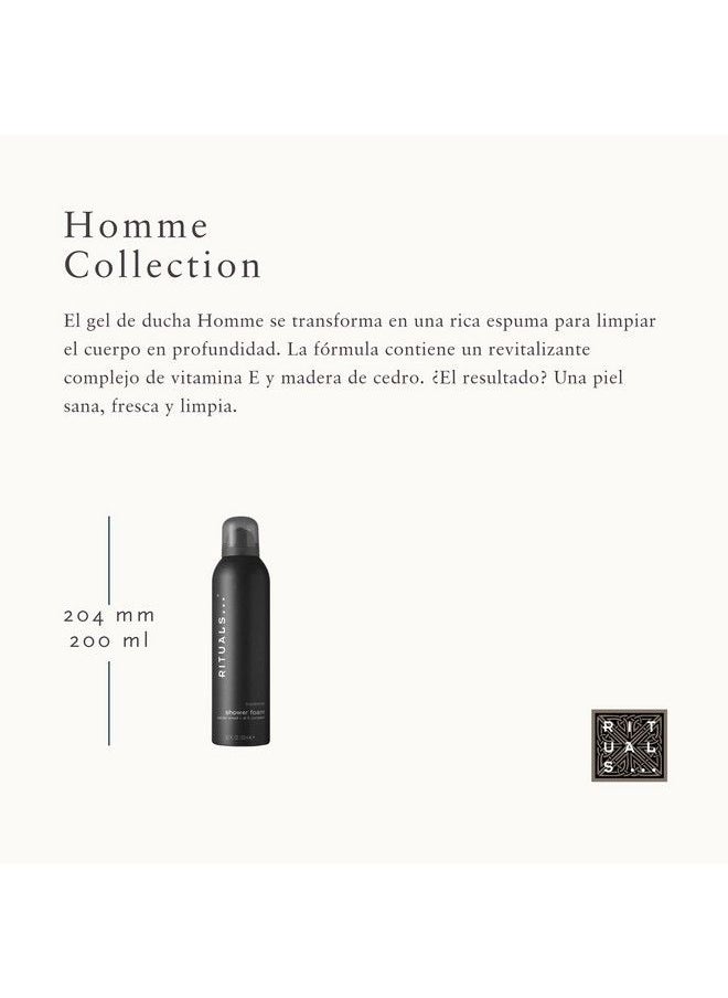 RITUALS Homme Classic Foaming Shower Gel Body Wash With Cedar Wood & Vitamin E Complex 6.7 Fl Oz (1 Pack)  - Image 4